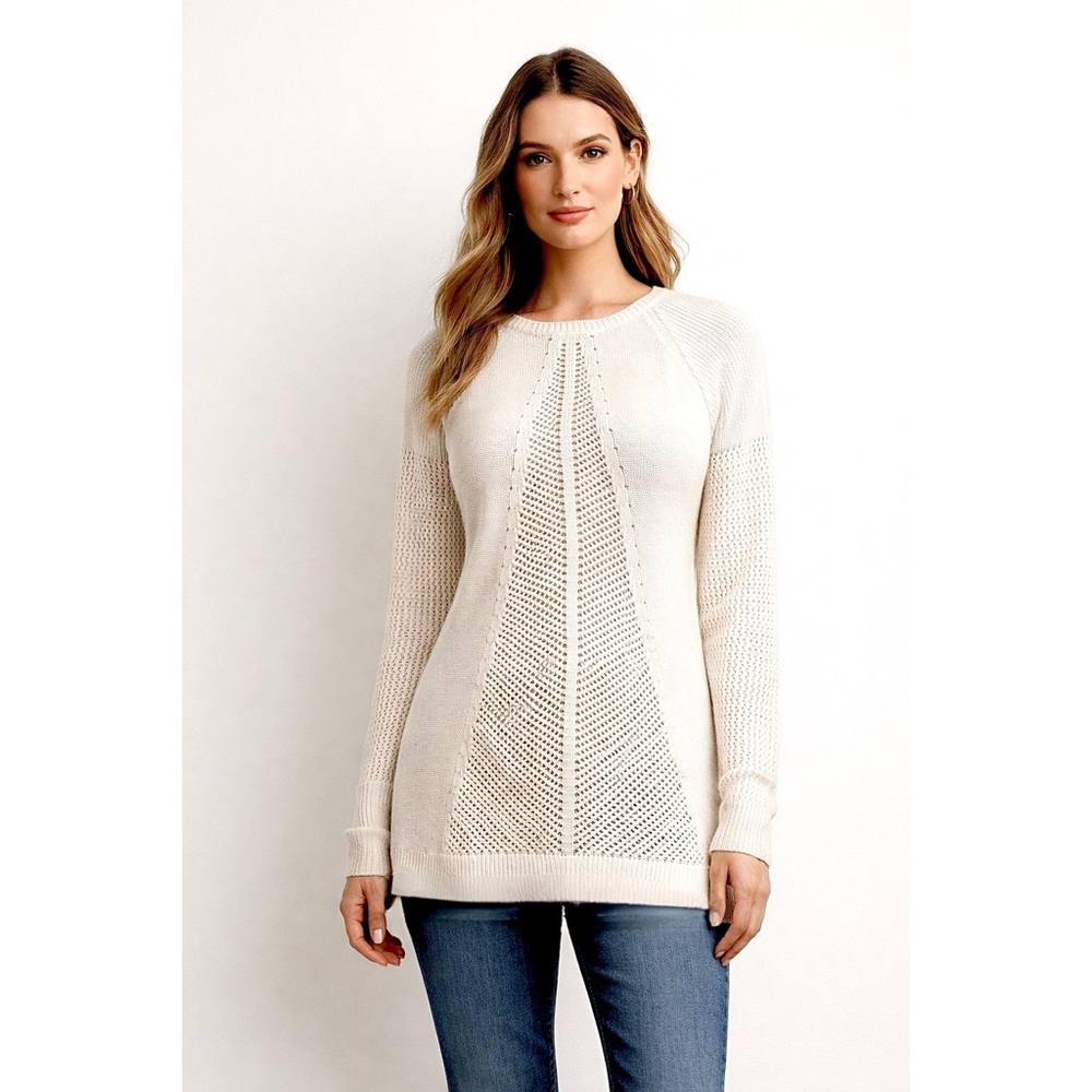 Heather B Knit With Structure /Mixed Patterns Size Medium